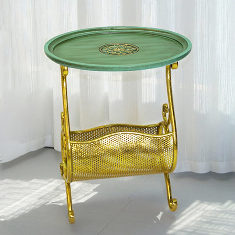 Contemporary Luxury Oval Curved Eco-Friendly Engineered Wood Iron Side Table 2-Tier For Living Room