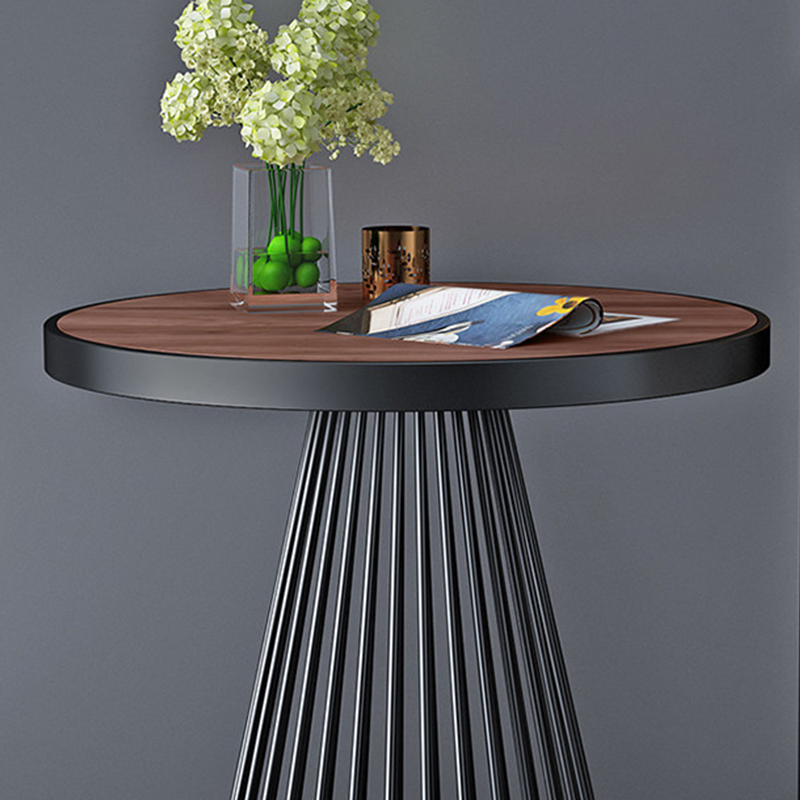 Contemporary Luxury Round Conical Marble Plywood Iron Coffee Table 1/2 Tier For Living Room