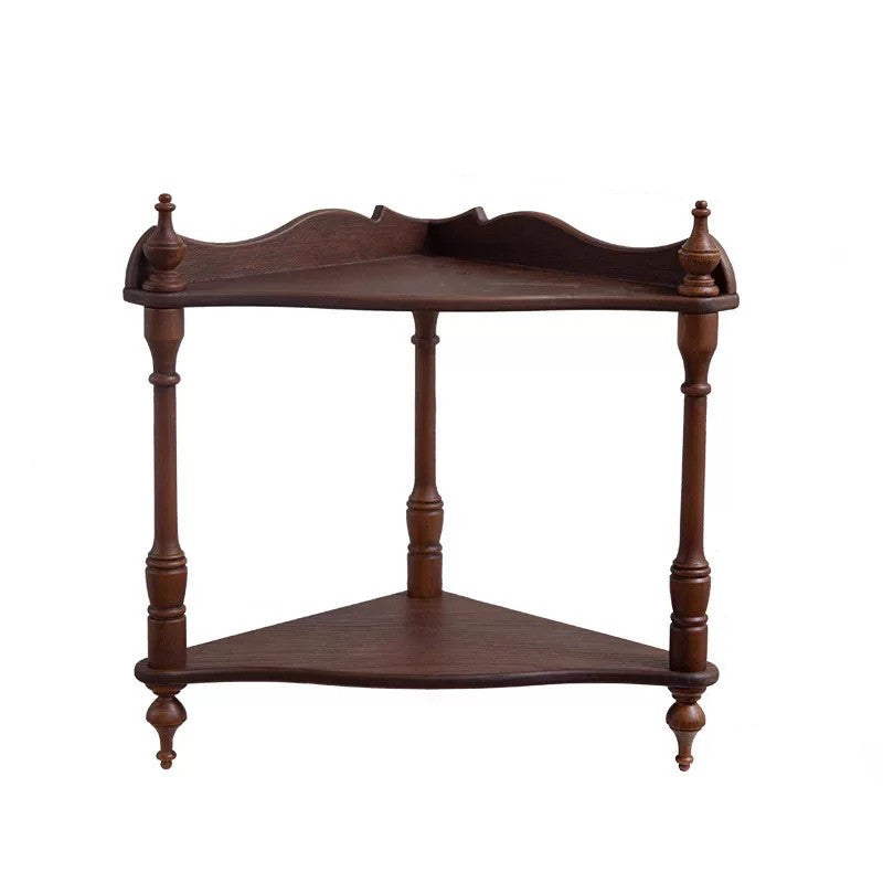 Traditional French Triangular Cylindrical Rubberwood Medium Density Fiberboard Display Rack 2/3/4 Tier For Living Room