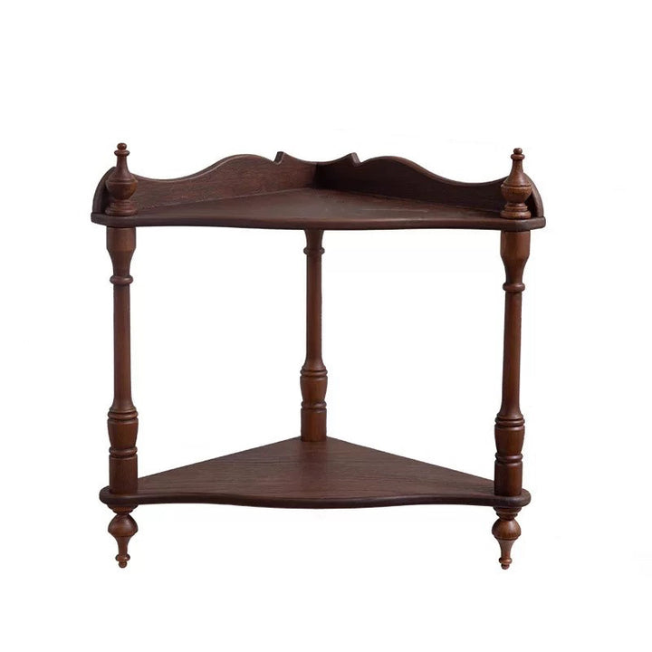 Traditional French Triangular Cylindrical Rubberwood Medium Density Fiberboard Display Rack 2/3/4 Tier For Living Room