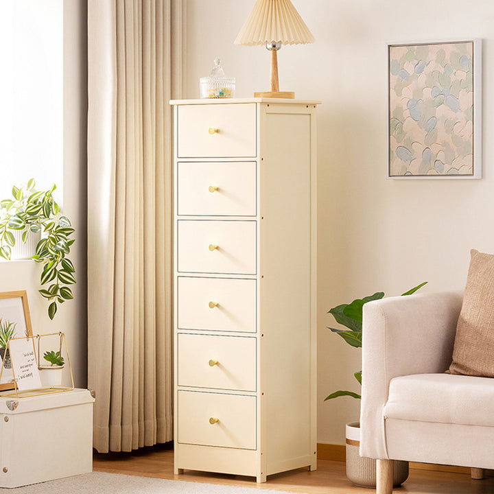 Contemporary Nordic Rectangular Bamboo Composite Board Storage Cabinet 6-Drawer For Living Room