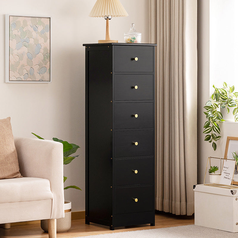 Contemporary Nordic Rectangular Bamboo Composite Board Storage Cabinet 6-Drawer For Living Room
