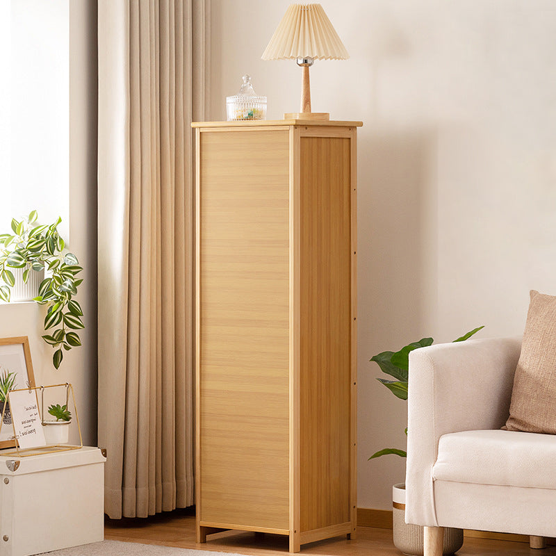 Contemporary Nordic Rectangular Bamboo Composite Board Storage Cabinet 6-Drawer For Living Room