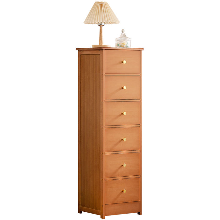 Contemporary Nordic Rectangular Bamboo Composite Board Storage Cabinet 6-Drawer For Living Room