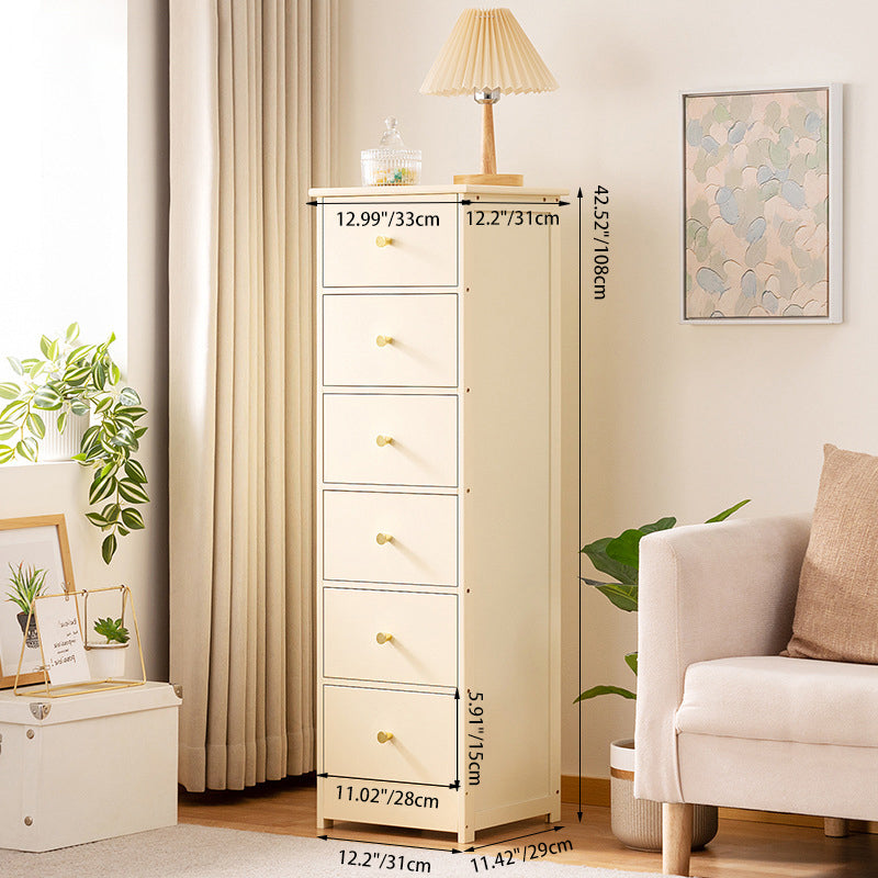 Contemporary Nordic Rectangular Bamboo Composite Board Storage Cabinet 6-Drawer For Living Room