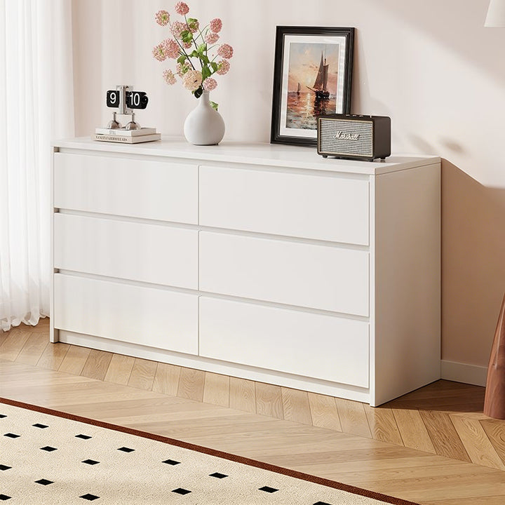 Contemporary Nordic Rectangular Particle Board Storage Cabinet 4/6 Drawer For Living Room