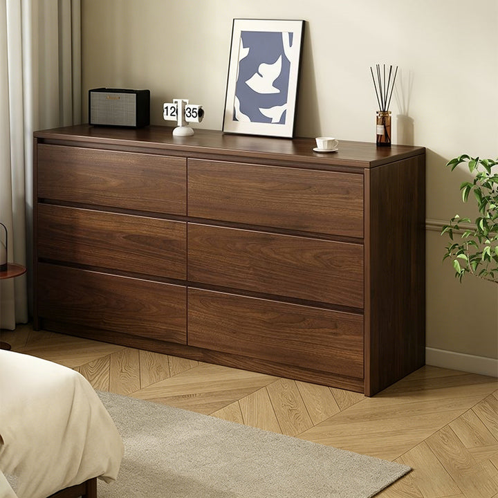 Contemporary Nordic Rectangular Particle Board Storage Cabinet 4/6 Drawer For Living Room