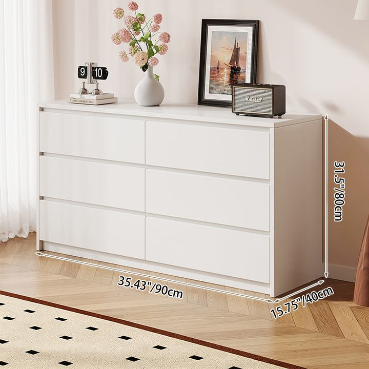 Contemporary Nordic Rectangular Particle Board Storage Cabinet 4/6 Drawer For Living Room