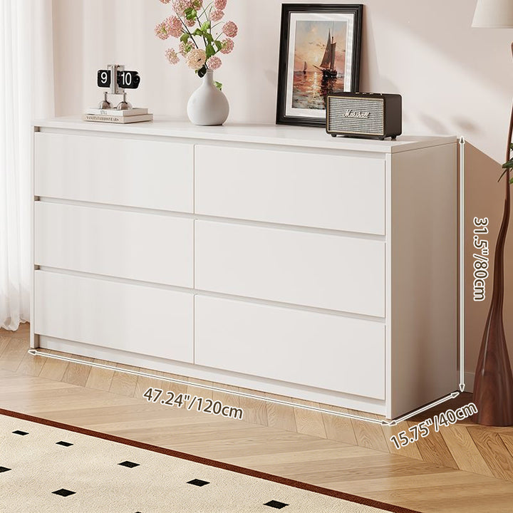 Contemporary Nordic Rectangular Particle Board Storage Cabinet 4/6 Drawer For Living Room