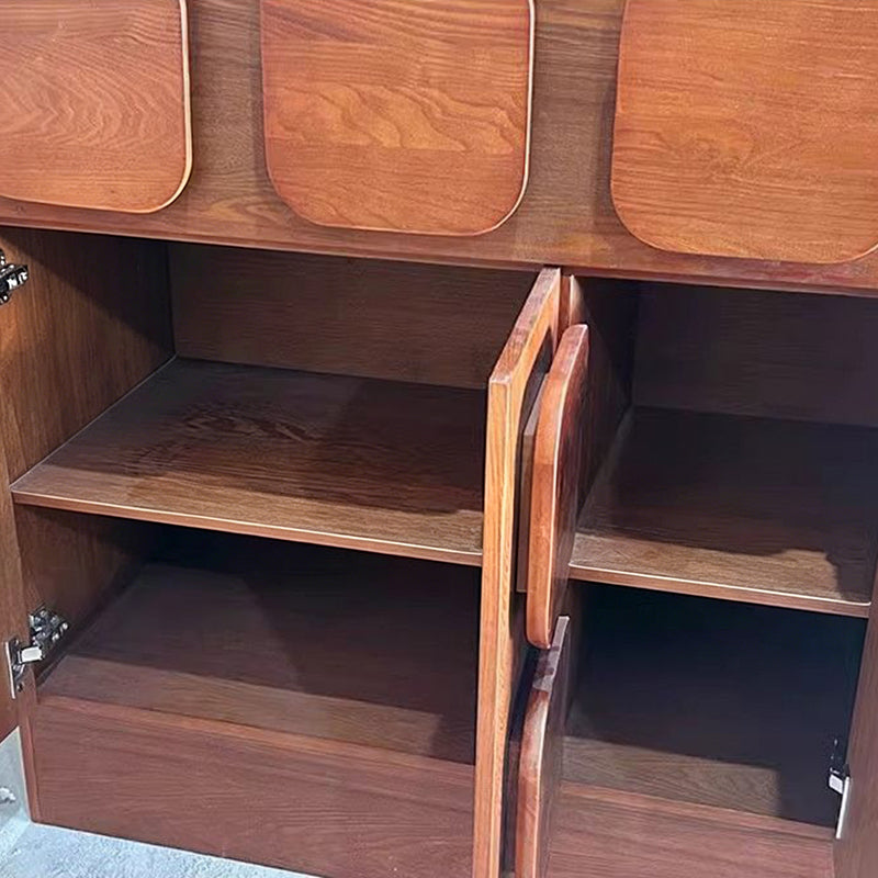 Moderner rechteckiger Aufbewahrungsschrank aus Kiefer-Sperrholz im nordischen Stil mit 1 Schublade und 2 Schrankfächern für das Wohnzimmer 