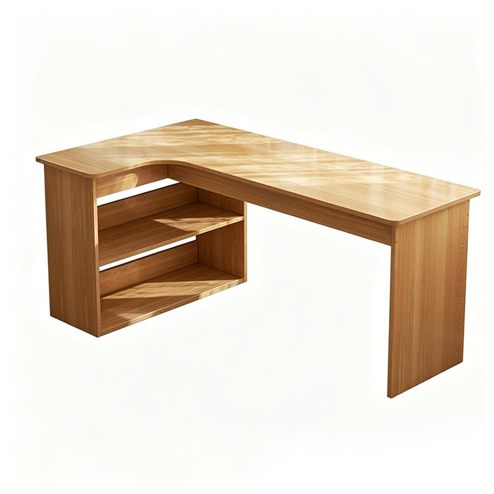 Modern Minimalist L-Shaped Rectangular Medium Density Fiberboard Desk 3-Tier For Bedroom