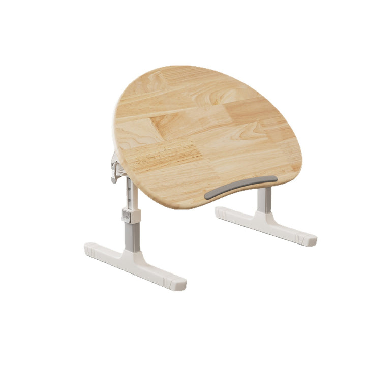 Escritorio plegable contemporáneo escandinavo de altura ajustable, con 1 cajón, de tablero de pino curvado de unión dentada, plástico y aleación de aluminio, para dormitorio 