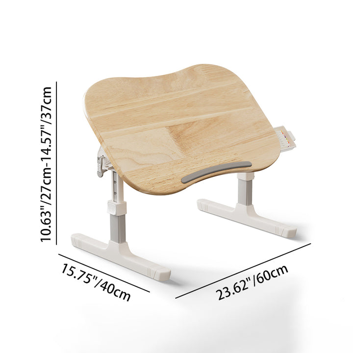 Contemporary Scandinavian Curved Pine Finger-Jointed Board Plastic Aluminum Alloy Adjustable Height Folding Desk 1-Drawer For Bedroom