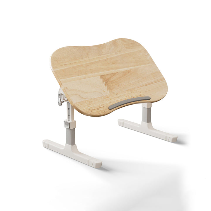 Escritorio plegable contemporáneo escandinavo de altura ajustable, con 1 cajón, de tablero de pino curvado de unión dentada, plástico y aleación de aluminio, para dormitorio 