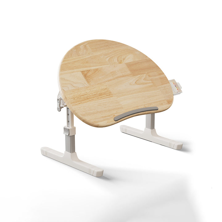 Escritorio plegable contemporáneo escandinavo de altura ajustable, con 1 cajón, de tablero de pino curvado de unión dentada, plástico y aleación de aluminio, para dormitorio 