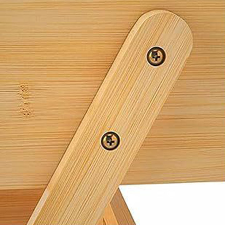 Contemporary Scandinavian Rectangular Bamboo Fruit Basket Desktop Storage Shelf 2/3 Tier For Kitchen