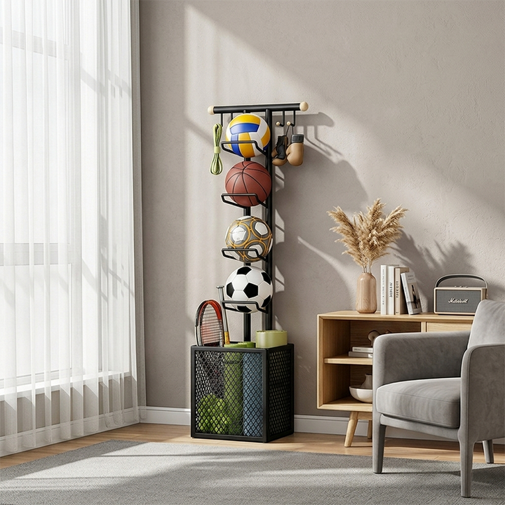 Moderner minimalistischer rechteckiger Ausstellungsständer aus Karbonstahl, 4 Ebenen, 1 Ablage, für das Wohnzimmer 