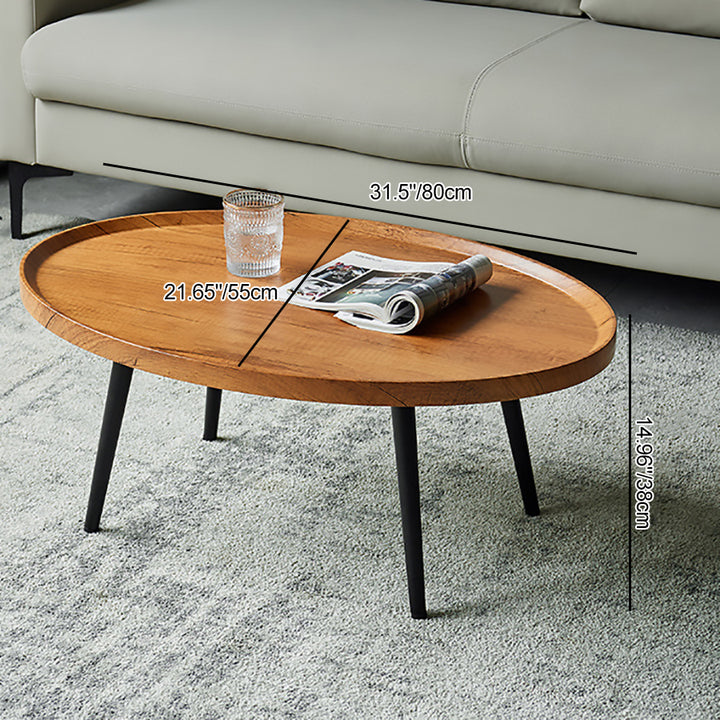 Moderner minimalistischer runder Couchtisch aus mitteldichter Faserplatte &amp; Metall für Schlafzimmer &amp; Wohnzimmer 