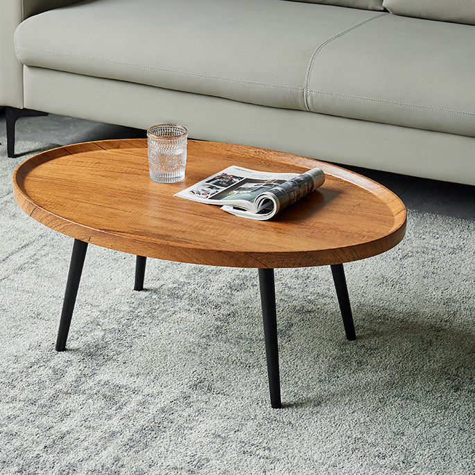 Moderner minimalistischer runder Couchtisch aus mitteldichter Faserplatte &amp; Metall für Schlafzimmer &amp; Wohnzimmer 