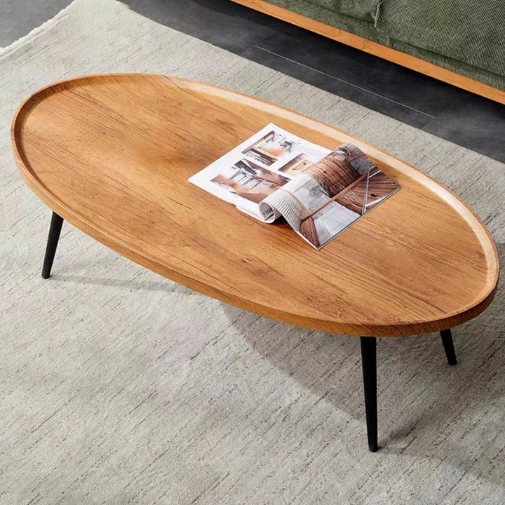 Moderner minimalistischer runder Couchtisch aus mitteldichter Faserplatte &amp; Metall für Schlafzimmer &amp; Wohnzimmer 