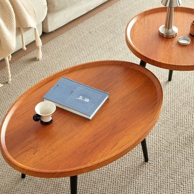 Modern Minimalist Medium-Density Fiberboard & Metal Round Coffee Table For Bedroom & Living Room