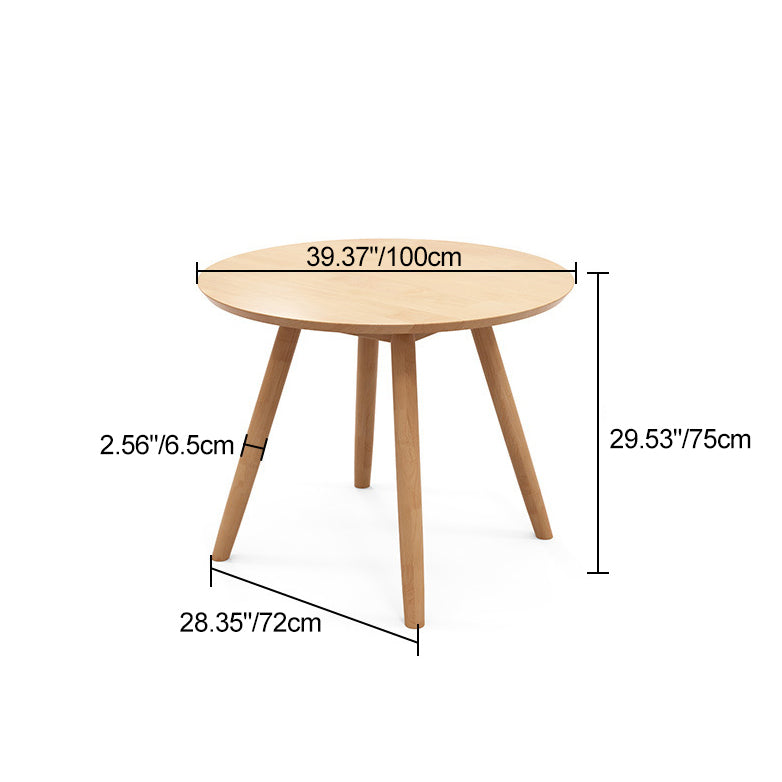 Moderner minimalistischer runder Esstisch aus Massivholz für 4-6 Sitzplätze im Esszimmer 
