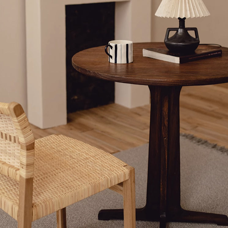 Moderner Mid-Century Couchtisch aus Massivholz mit gekreuztem Fuß für das Wohnzimmer 