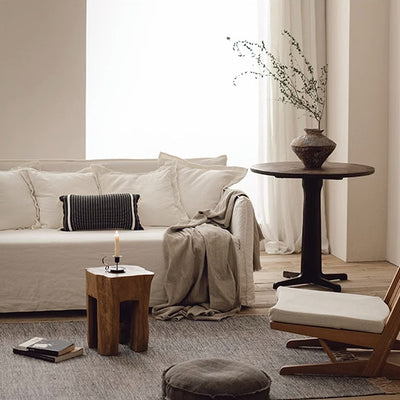 Moderner Mid-Century Couchtisch aus Massivholz mit gekreuztem Fuß für das Wohnzimmer 
