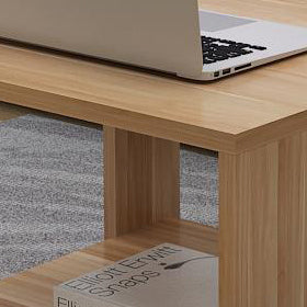 Modern Minimalist Engineered Wood Square Coffee Table With 2-Tier For Living Room & Bedroom