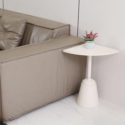 Modern Minimalist Carbon Steel Triangular & Fan-Shaped End Table For Living Room