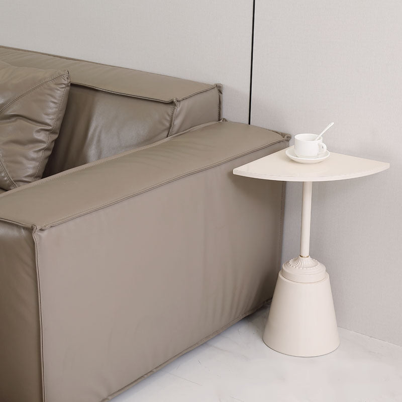 Modern Minimalist Carbon Steel Triangular & Fan-Shaped End Table For Living Room