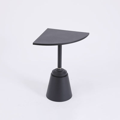 Modern Minimalist Carbon Steel Triangular & Fan-Shaped End Table For Living Room