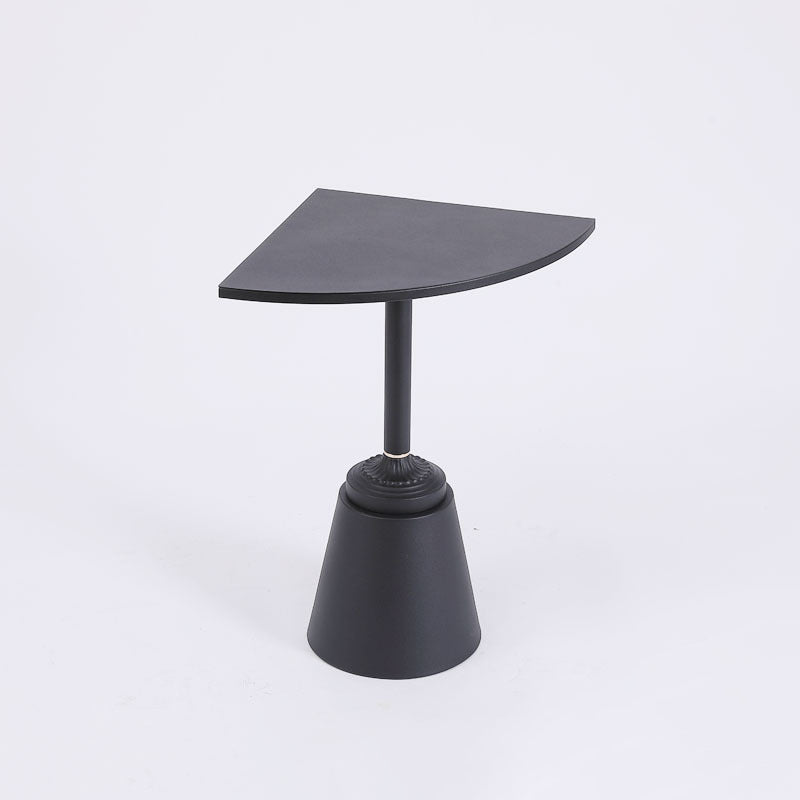 Modern Minimalist Carbon Steel Triangular & Fan-Shaped End Table For Living Room