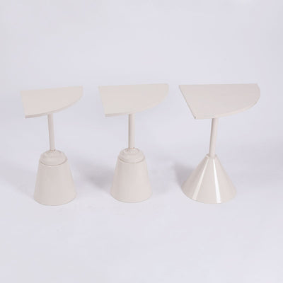 Modern Minimalist Carbon Steel Triangular & Fan-Shaped End Table For Living Room