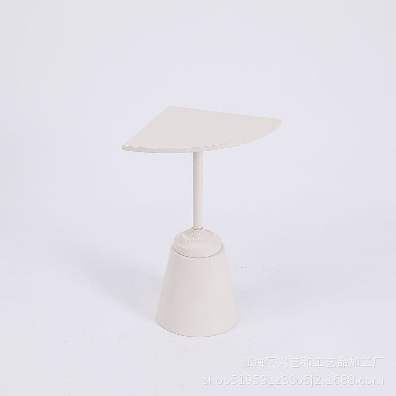Modern Minimalist Carbon Steel Triangular & Fan-Shaped End Table For Living Room
