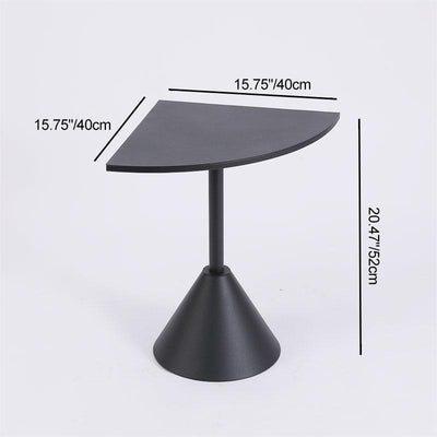 Modern Minimalist Carbon Steel Triangular & Fan-Shaped End Table For Living Room