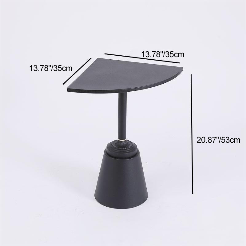 Modern Minimalist Carbon Steel Triangular & Fan-Shaped End Table For Living Room