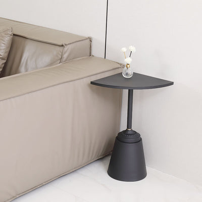 Modern Minimalist Carbon Steel Triangular & Fan-Shaped End Table For Living Room