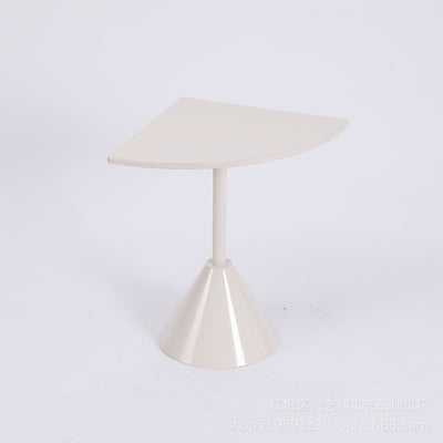 Modern Minimalist Carbon Steel Triangular & Fan-Shaped End Table For Living Room