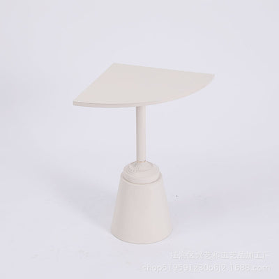 Modern Minimalist Carbon Steel Triangular & Fan-Shaped End Table For Living Room
