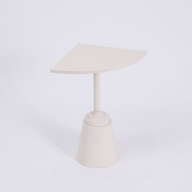 Modern Minimalist Carbon Steel Triangular & Fan-Shaped End Table For Living Room