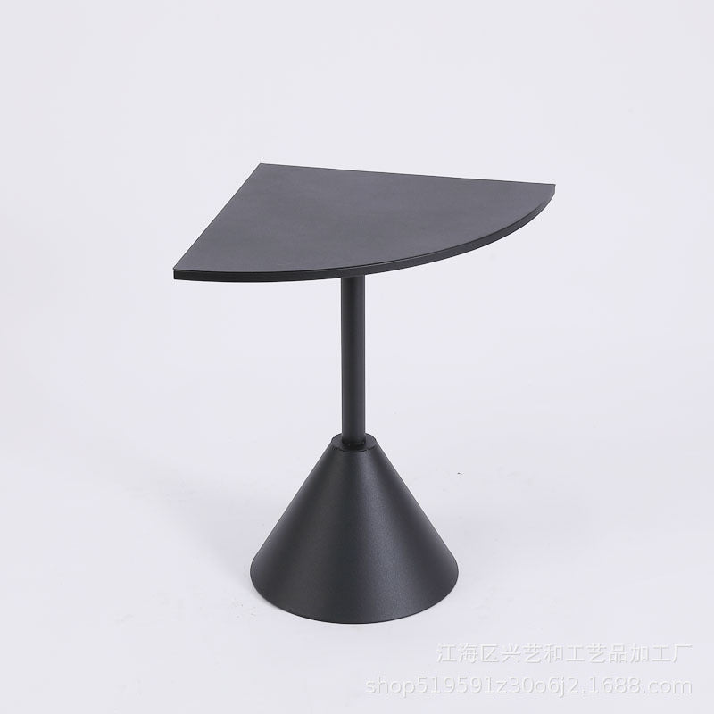Modern Minimalist Carbon Steel Triangular & Fan-Shaped End Table For Living Room