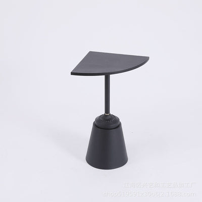 Modern Minimalist Carbon Steel Triangular & Fan-Shaped End Table For Living Room