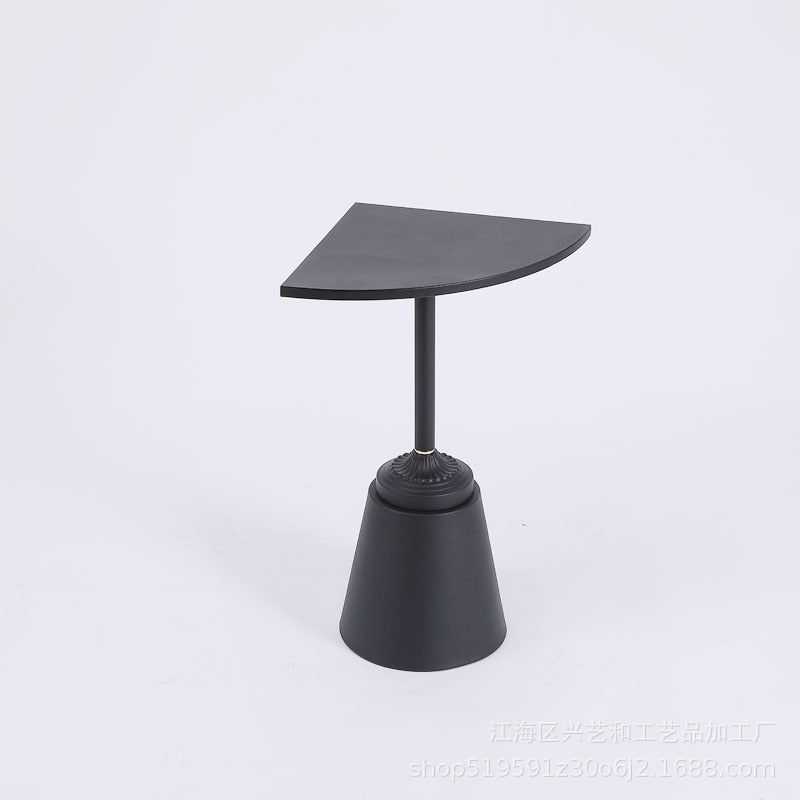 Modern Minimalist Carbon Steel Triangular & Fan-Shaped End Table For Living Room