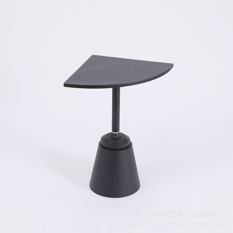 Modern Minimalist Carbon Steel Triangular & Fan-Shaped End Table For Living Room