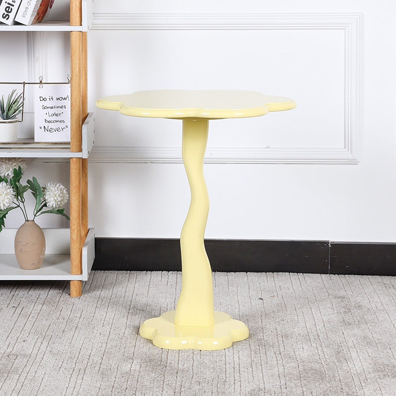 Modern Minimalist Medium-Density Fiberboard & Stainless Steel Flower-Shaped Coffee Table For Living Room