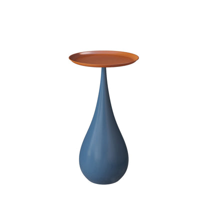 Moderner luxuriöser runder Beistelltisch aus Kohlenstoffstahl mit Wassertropfenfuß, eleganter Beistelltisch für das Wohnzimmer 