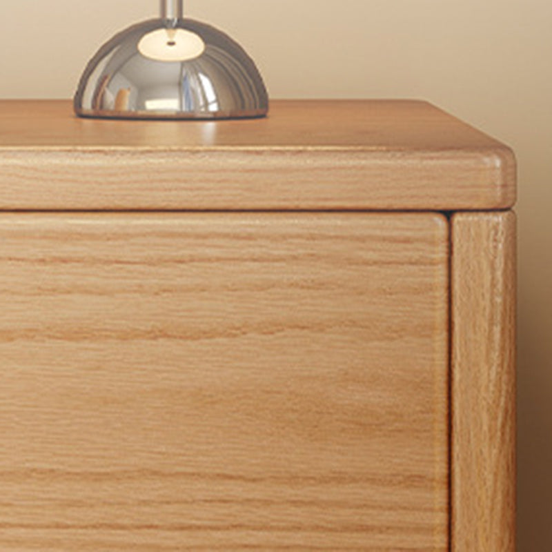 Modern Minimalist Solid Wood Rectangular Nightstand With 2/3 Drawers For Bedroom