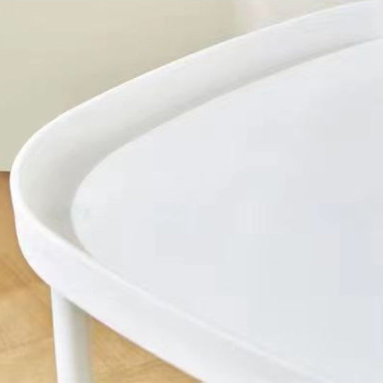 Mesa Auxiliar Moderna Minimalista Cuadrada de Plástico con 2 Niveles y Ruedas para Sala de Estar 