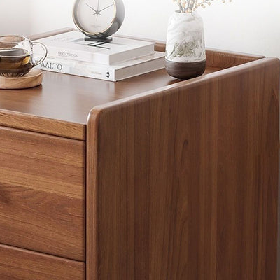 Modern Minimalist High-Density Engineered Wood Rectangular Nightstand 2-Drawer & 2-Tier For Bedroom